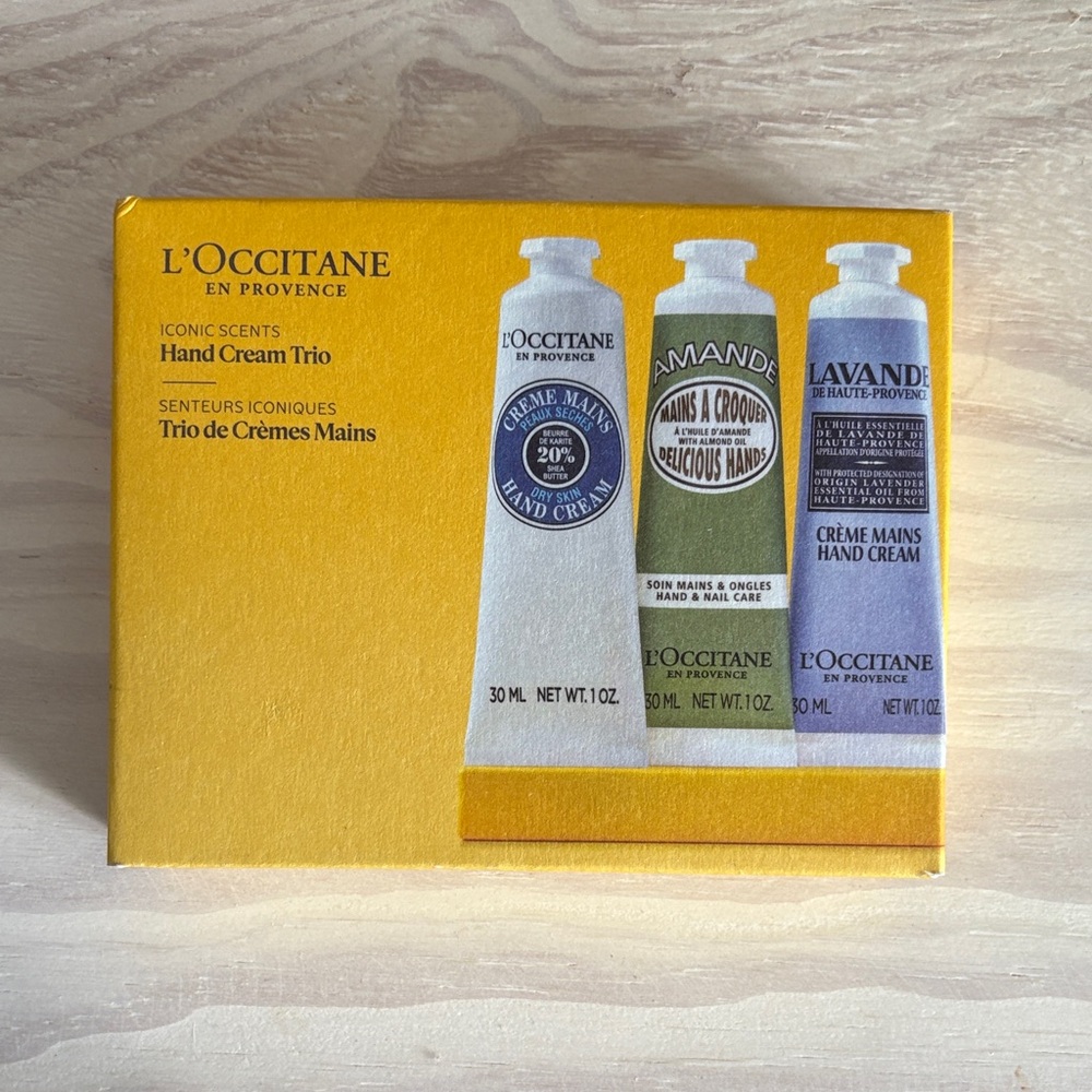 NIB L'Occitane Hand Cream Classics 3-Piece Gift Set